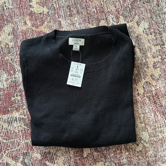 *NWT J. Crew Women's Black Wool Cotton Blend Teddie Sweater Crew Neck Small - Picture 3 of 5